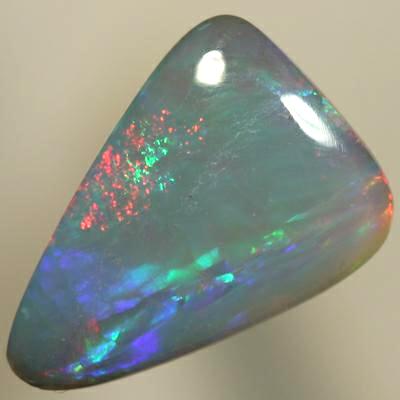 SOLID SEMI BLACK OPAL Great pendant stone, burning red and bright green turquoise